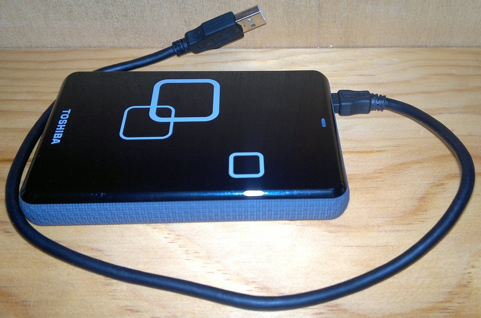 An external hard drive 