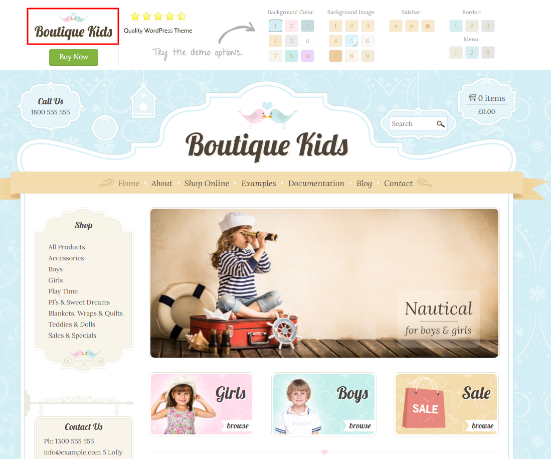Boutique Kids - Creative Children WordPress Theme  