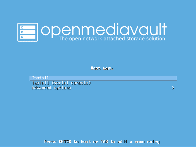 Début installation OMV