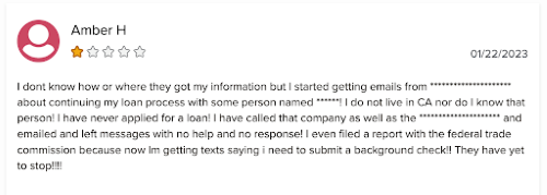 Negative Warp Speed Mortgage review from a customer on the BBB website. 