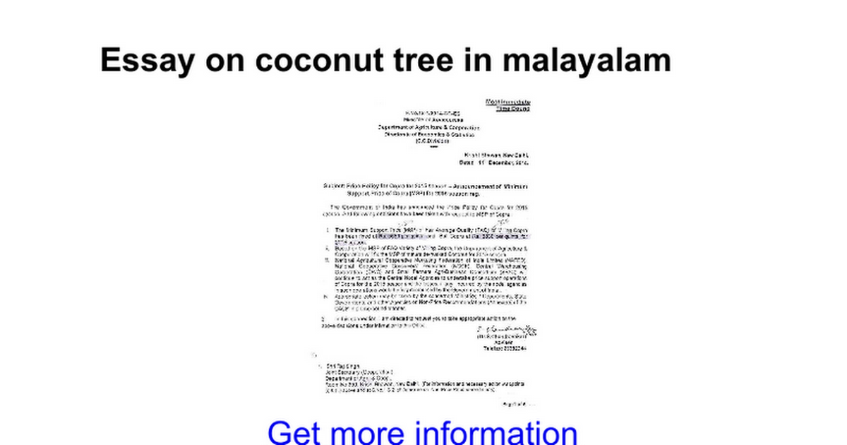coconut tree essay