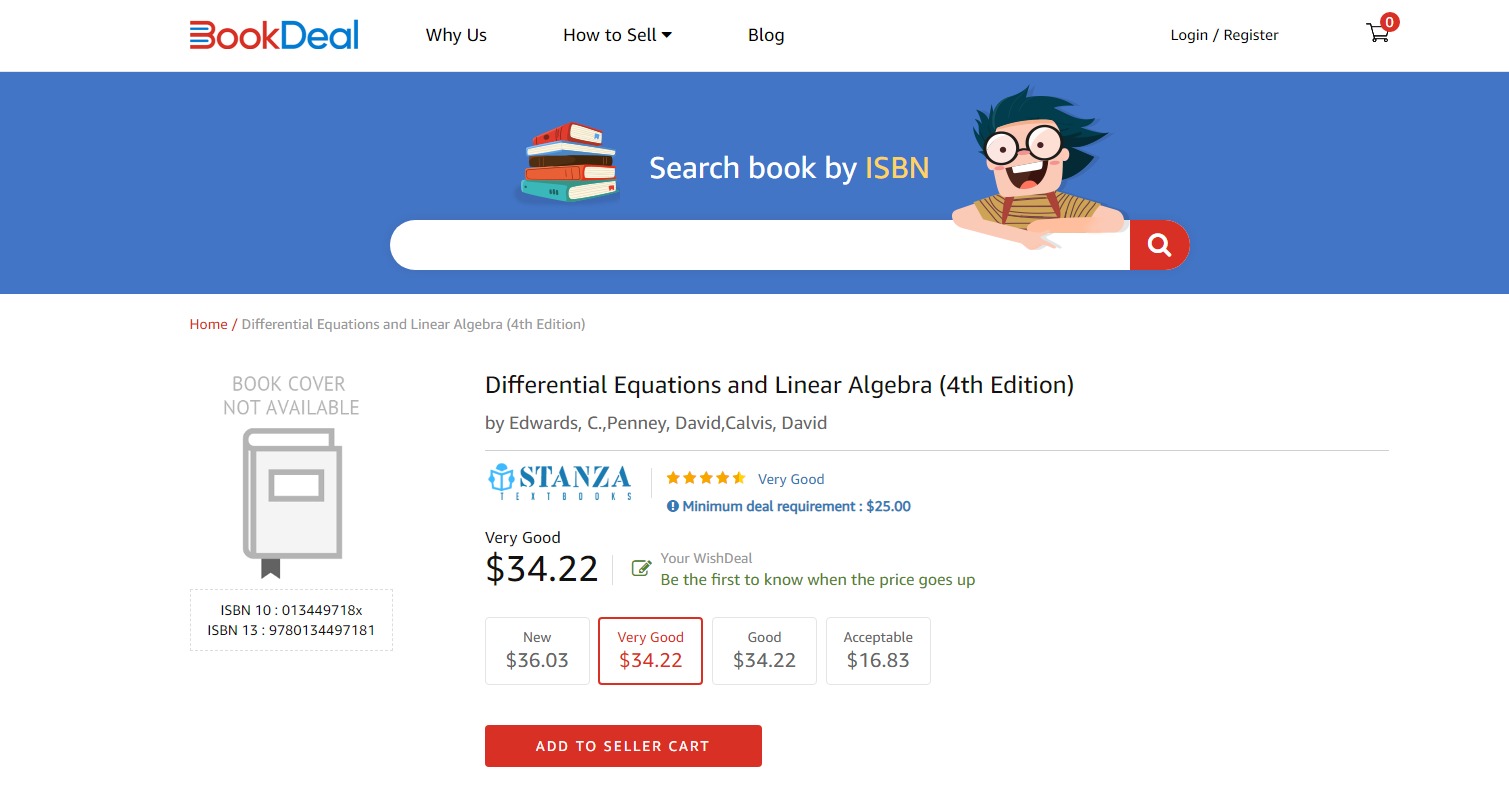 Sell Math Textbooks: Differential Equations and Linear Algebra