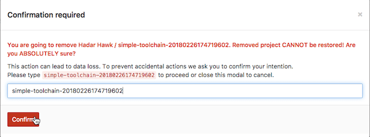 Delete GitHub repo confirmation