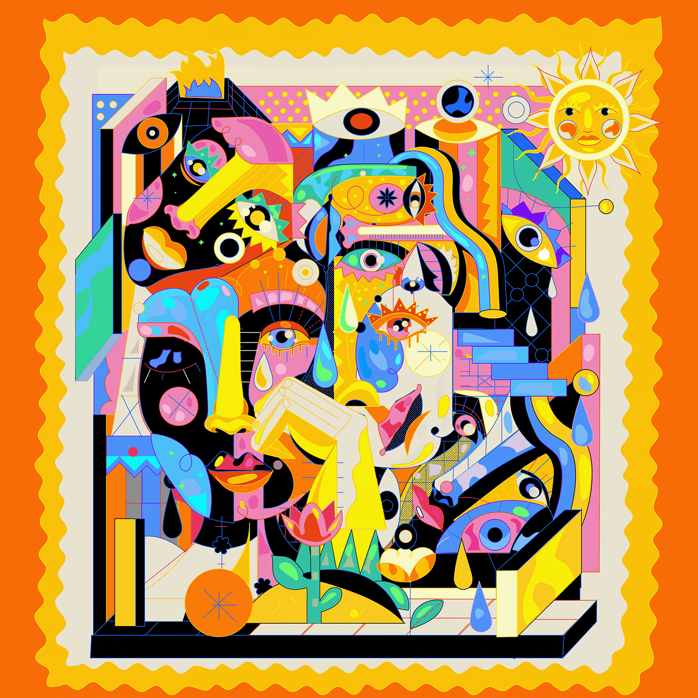 Advertising  cubism Digital Art  edition ILLUSTRATION  pastel pattern psychedelic trippy vector