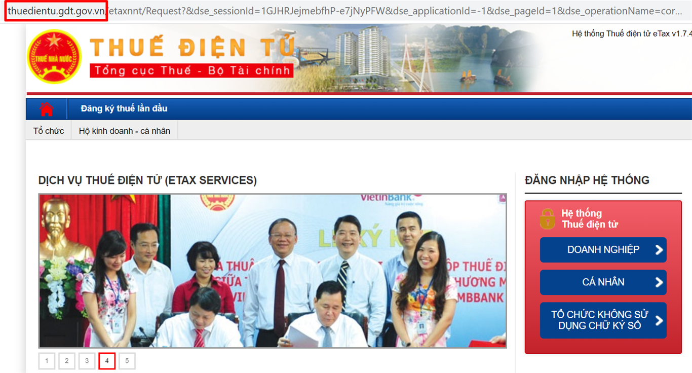 Truy cập trang web thuedientu.gdt.gov.vn