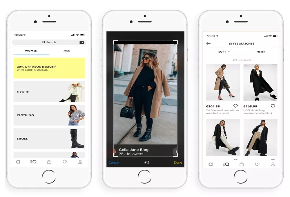 ASOS Style Match feature on their app.