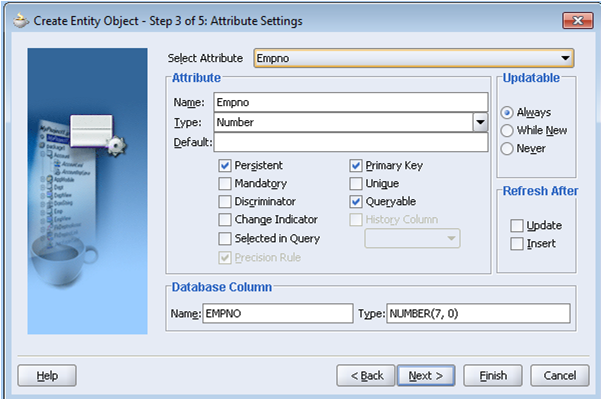 Attributes settings in EO OAF