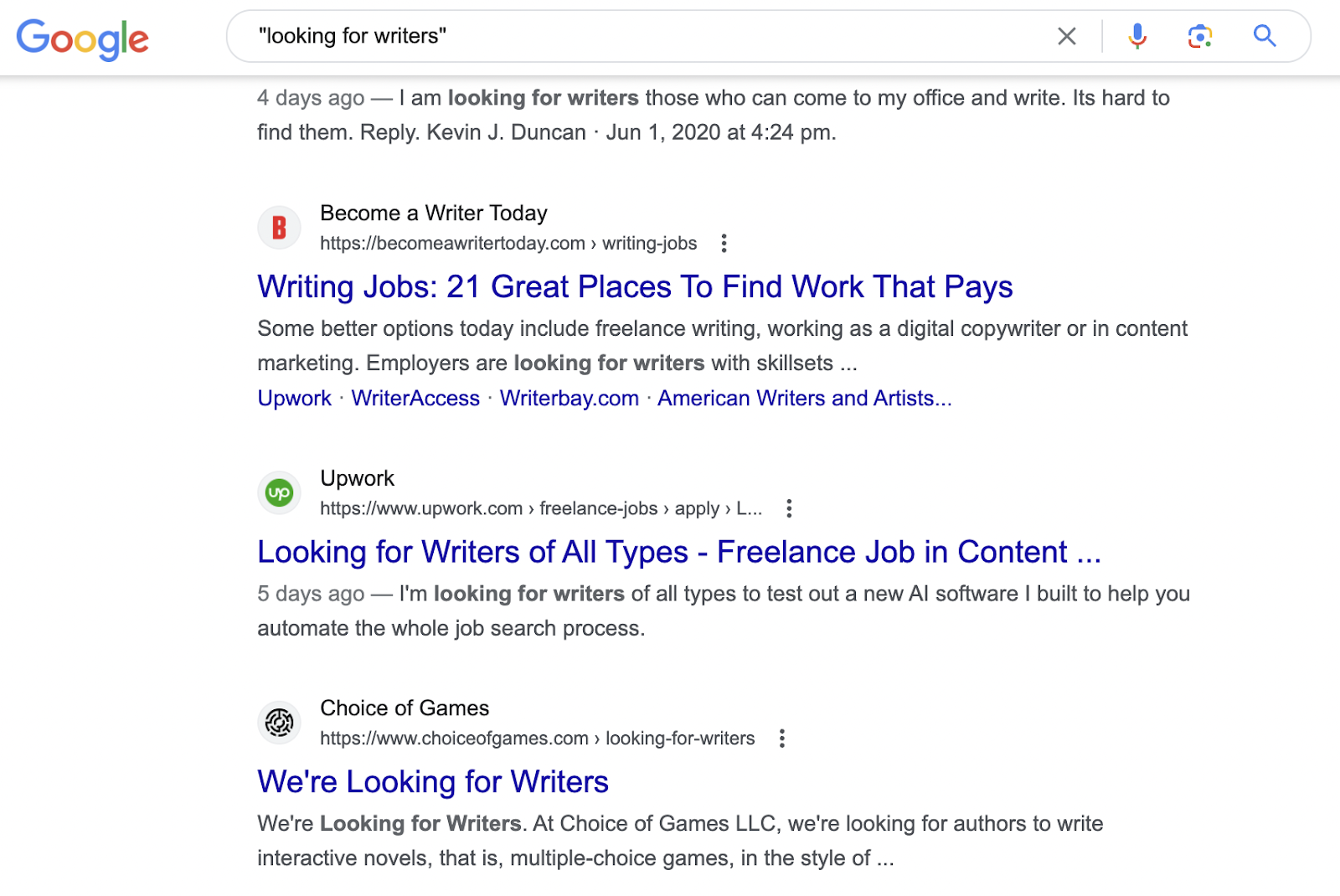 How to find writers on Google