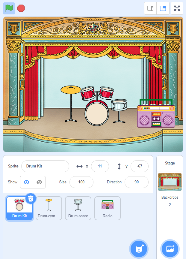 add music loop in scratch