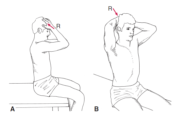 Pinched Nerve in Neck Exercises - Self-resisted isometric neck flexion and extension