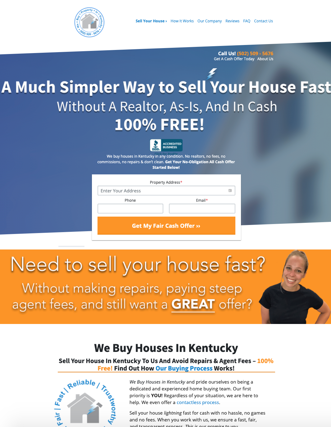 We Buy Property In Kentucky service page example