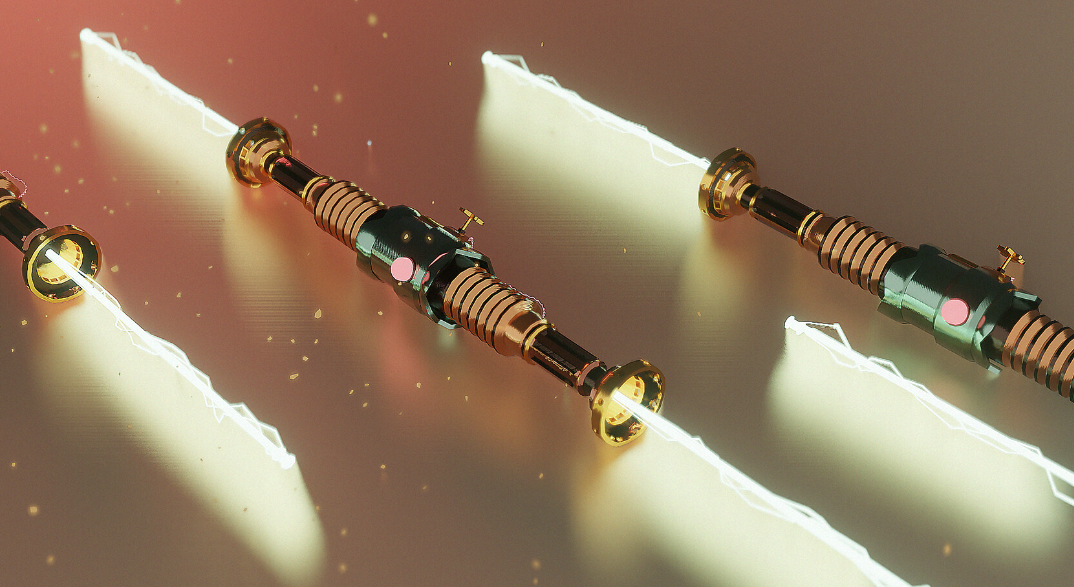 a visual display of steampunk saber