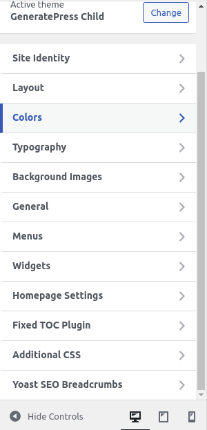 GeneratePress setting
