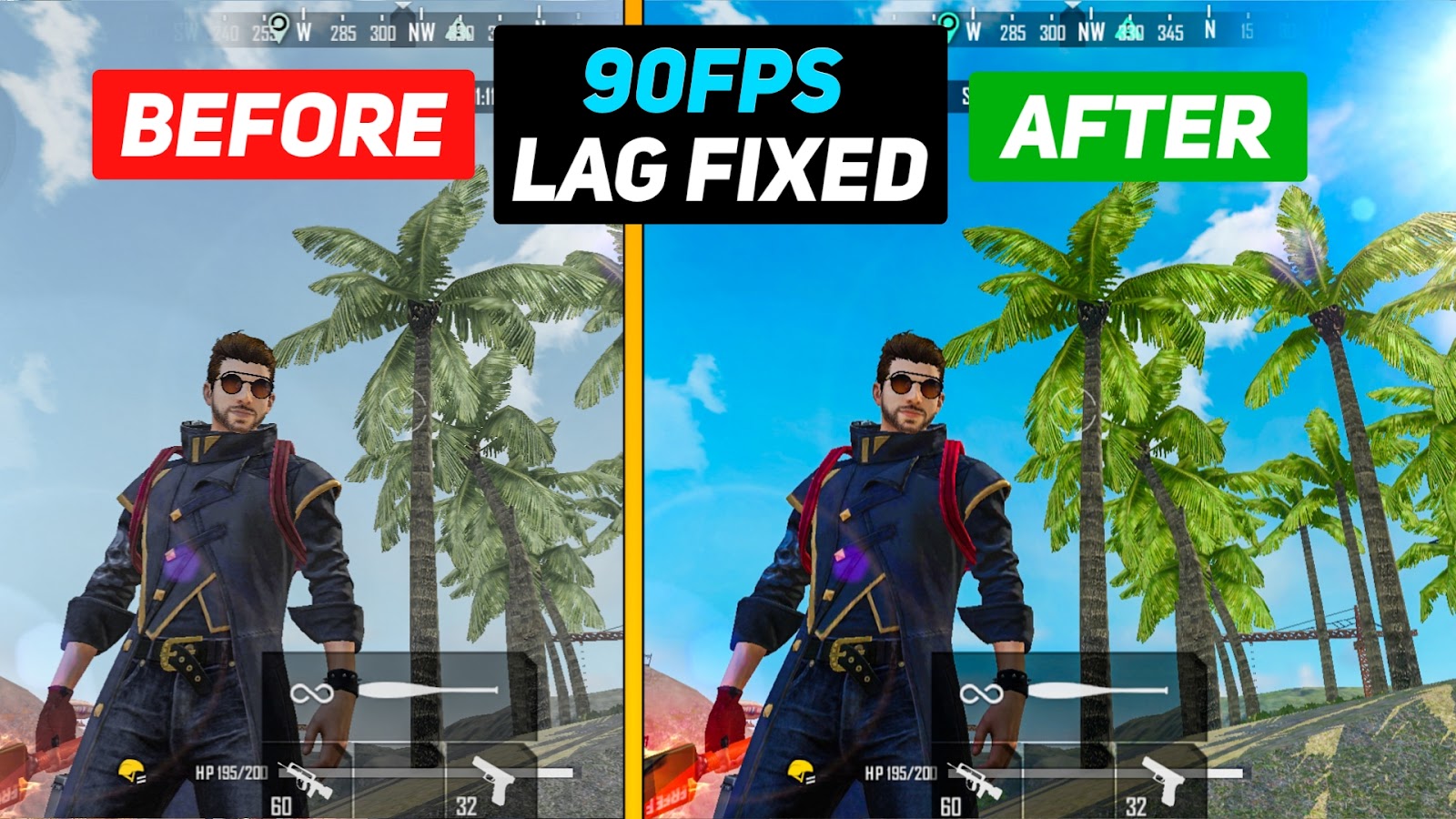 Free Fire Game Lag Fix & 90Fps HDR graphics settings