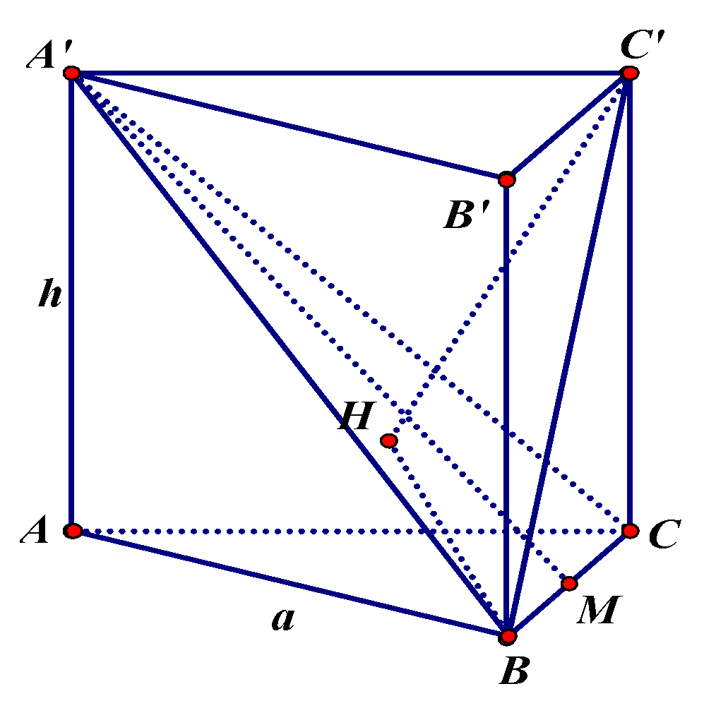 14. Cho hình lăng trụ tam giác đều (ABC.A'B'C') có độ dài cạnh đáy bằng (a). Gọi (varphi ) là góc giữa đường thẳng (BC') và mặt phẳng (left( {A'BC} right)). Khi (sin varphi ) đạt giá trị lớn nhất, tính thể tích của khối lăng trụ đã cho.</p> 1