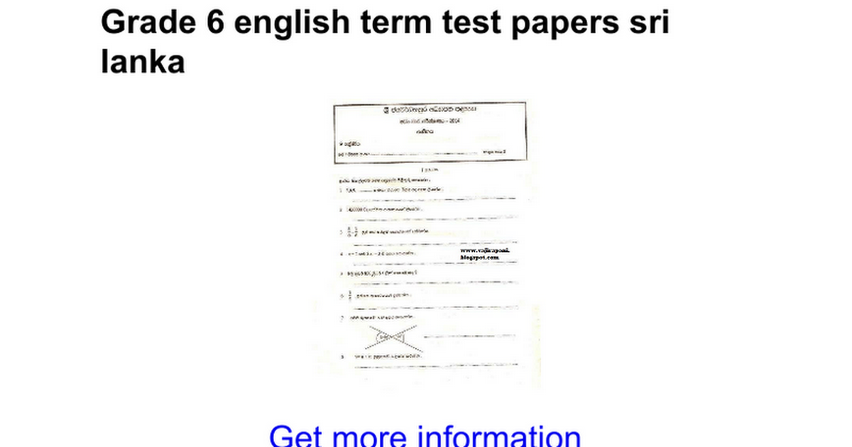 grade 6 english term paper