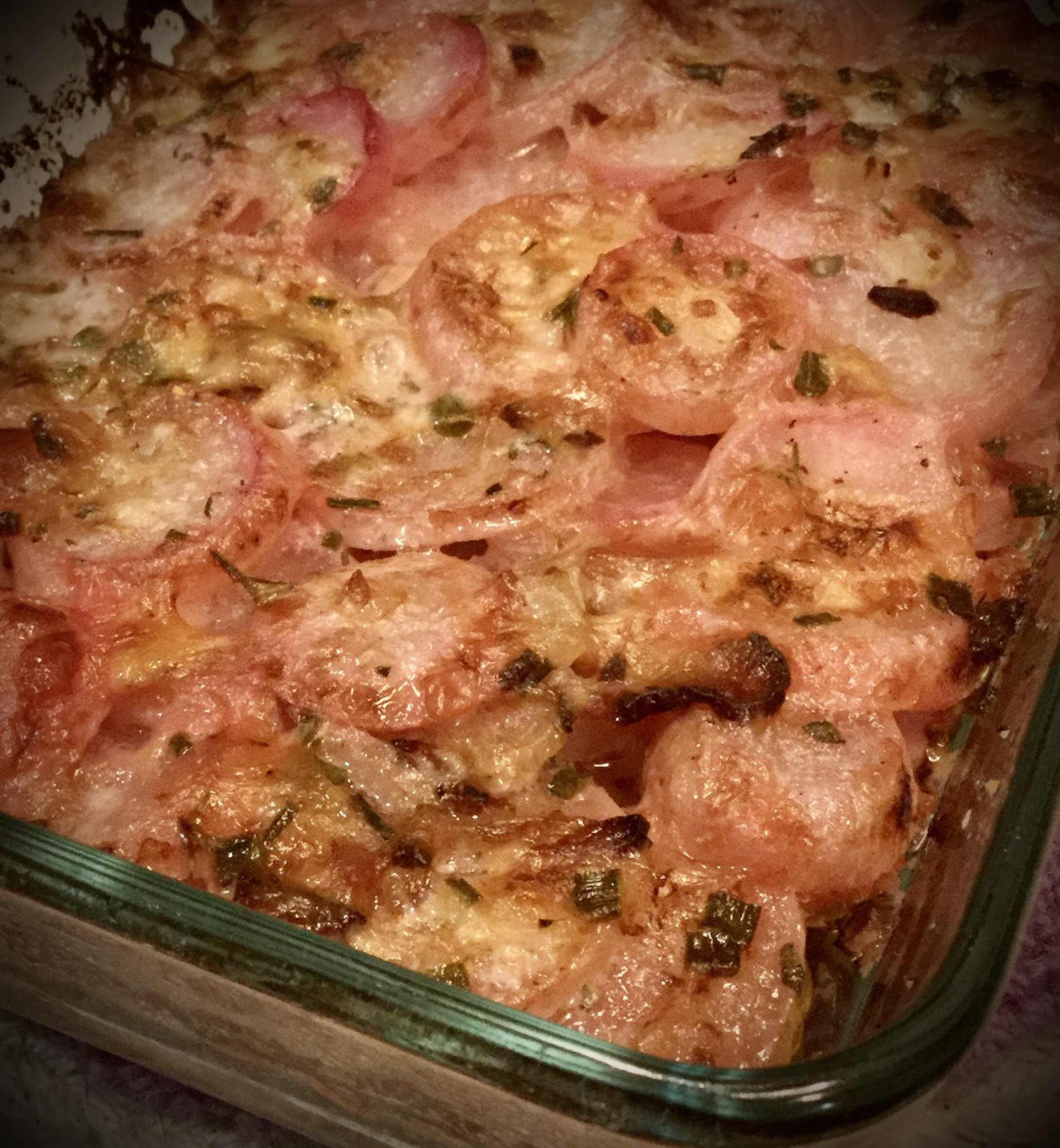 Low Carb Parmesan Radish Gratin