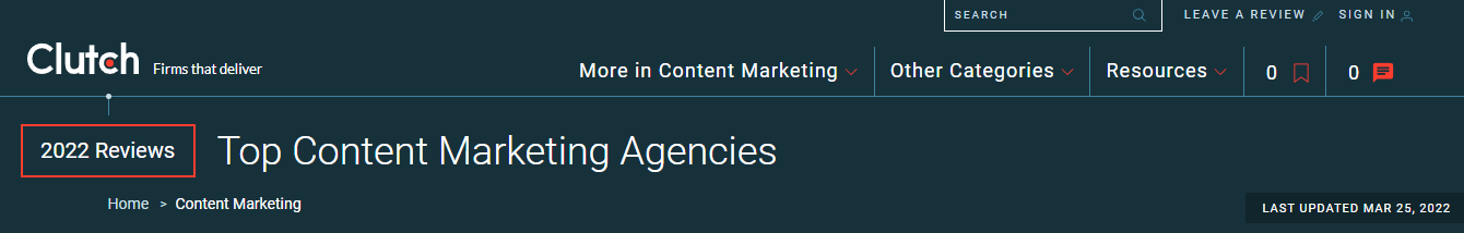 clutch top content marketing agency