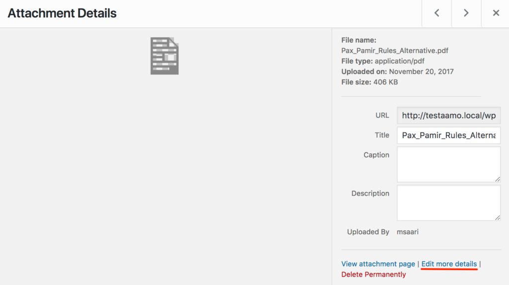 Indexing Single Files