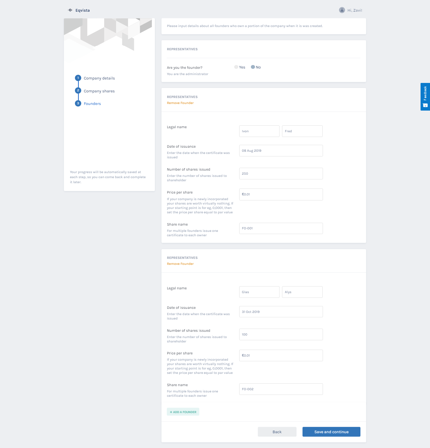 Add founder details 