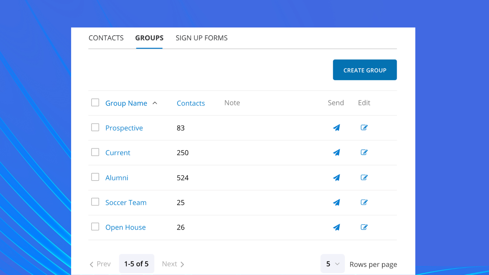 A user segmenting customers on EZtexting's bulk SMS website