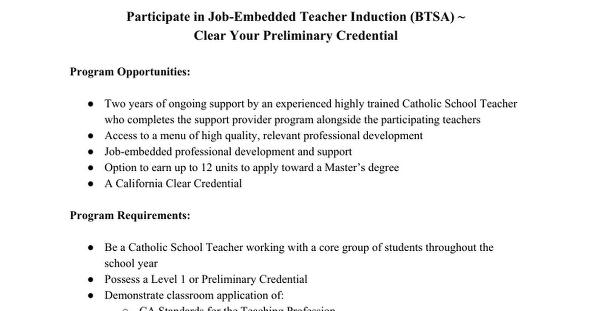 Teacher Induction Program - Participating Teacher