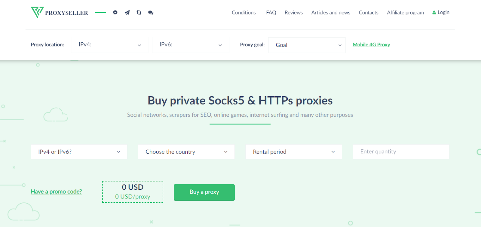 proxyseller private socks5 proxies
