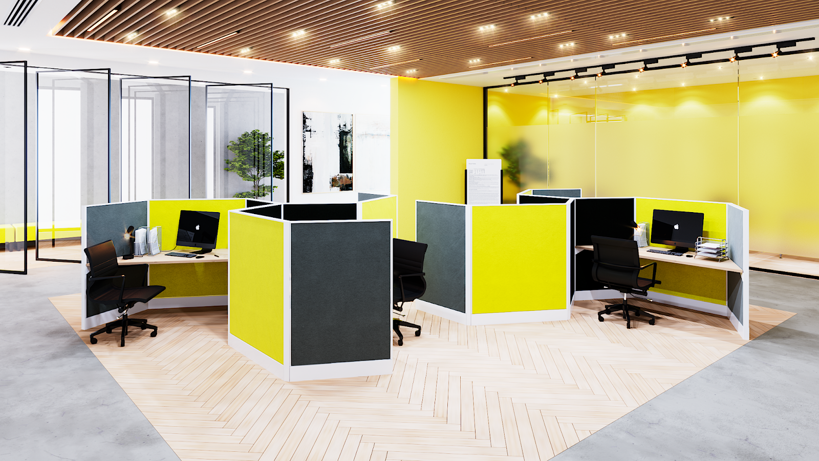 Yellow-office-room