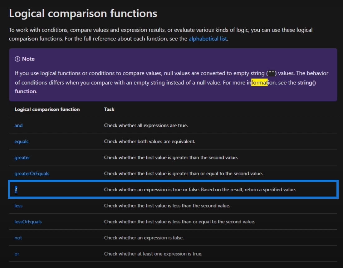 Power Automate logical functions