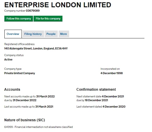 Enterprise London Limited: отзывы с независимой оценкой, анализ возможностей