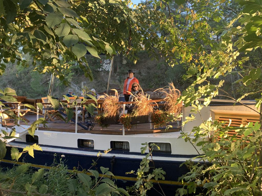 Judi & hubby aboard Canal du Midi Anjodi Hotel Barge Cruise