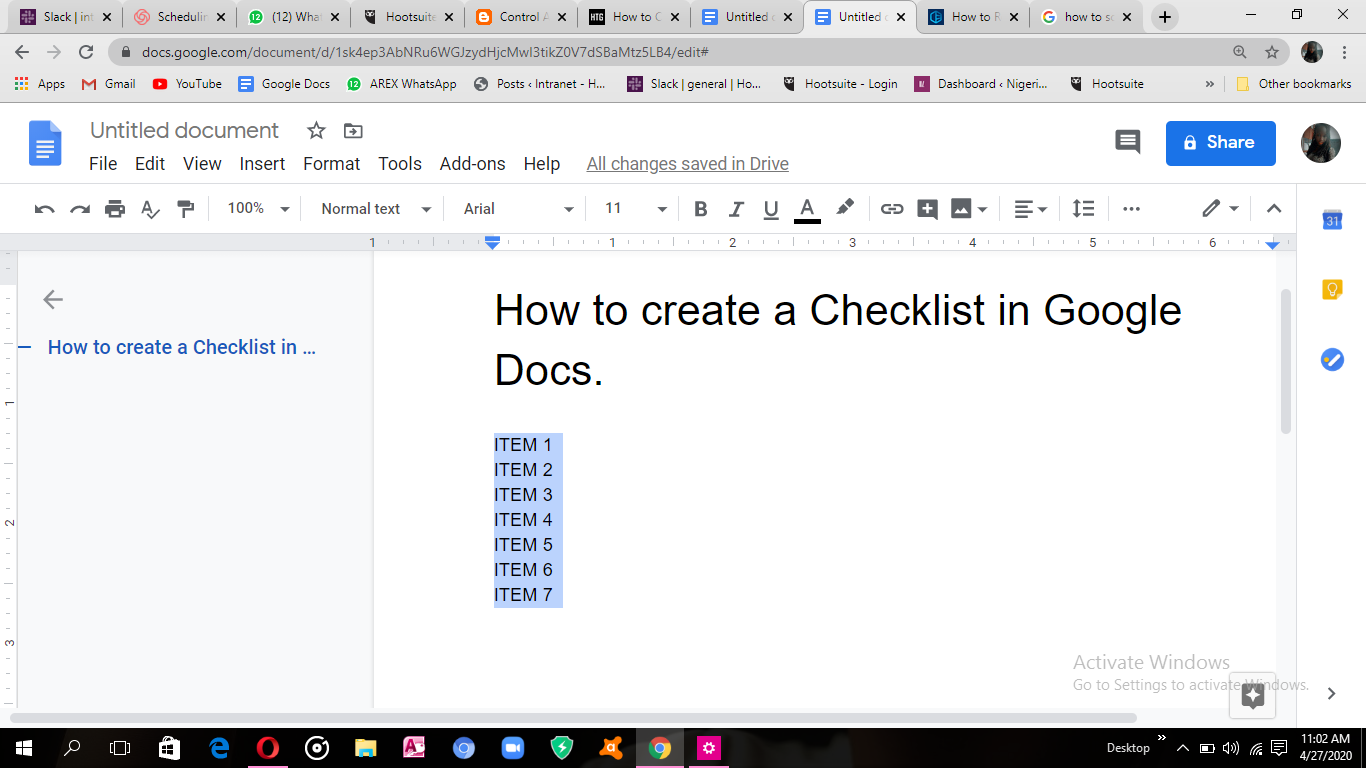 How to create checklist on Google Docs Nigeria How Do You Tech?