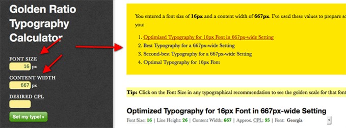 seo copywriting font size