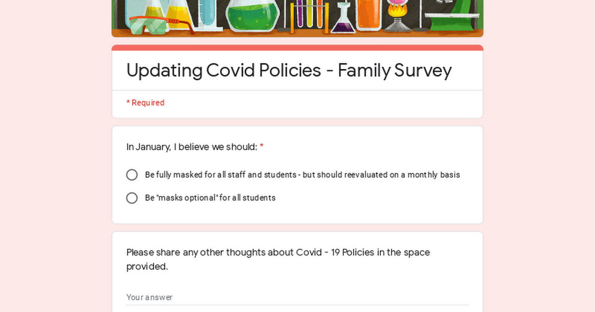 Updating Covid Policies - Family Survey
