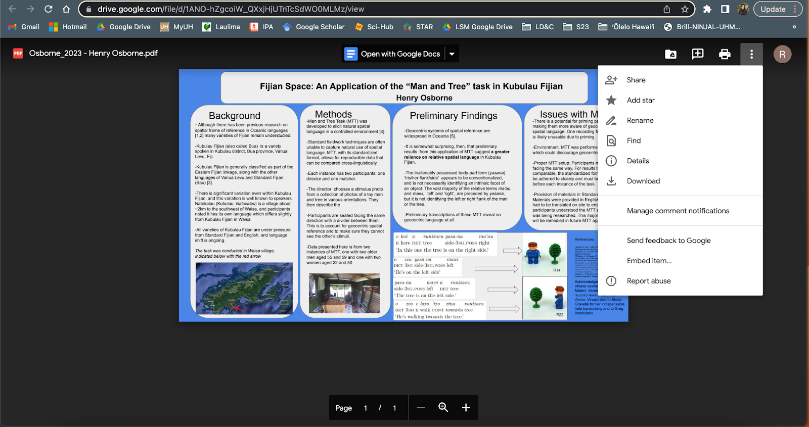 Image of a poster in Google Drive. After clicking the Pop-out icon in Gather, a new tab will open. Click on the three vertical dots to the upper right of your screen. There should be an option to download the image. 