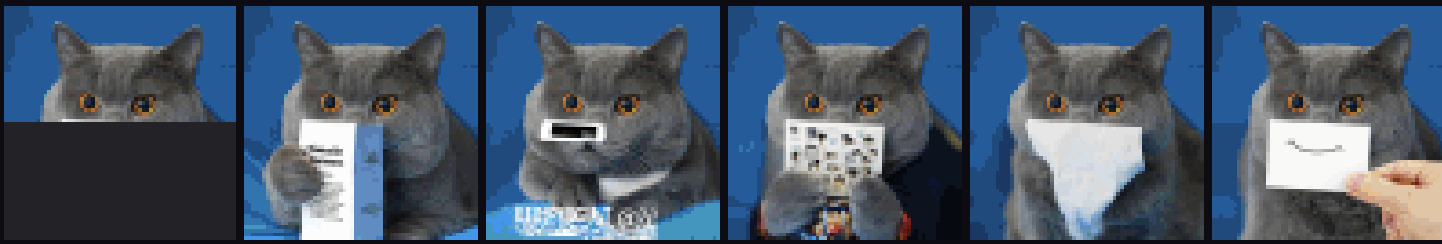 A computer recreates the lower half of cat pictures