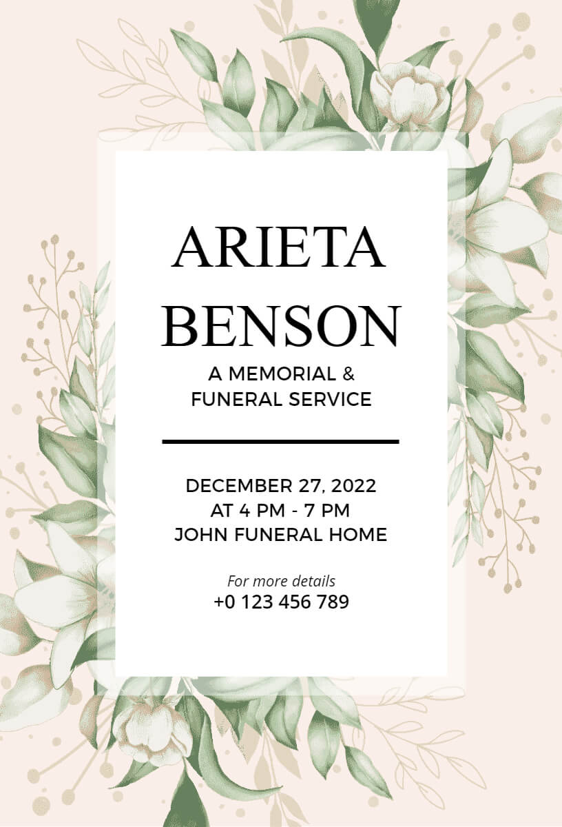 Funeral Invitation Sample PhotoADKing