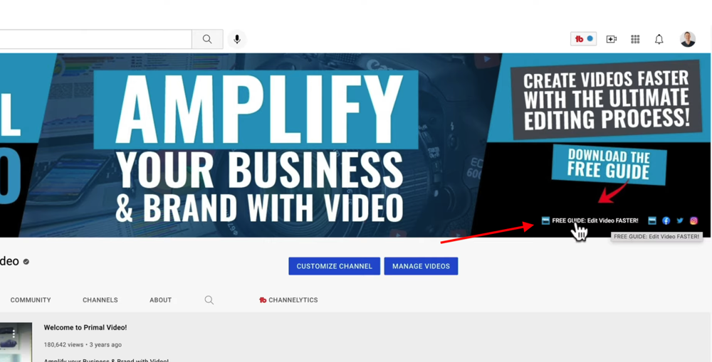 You can design your banner to point to links on your YouTube page