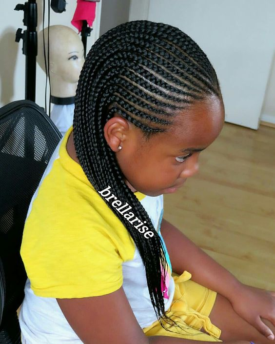 Kiddies braid hairstyle: Another look of a beautiful girl rocking cornrows