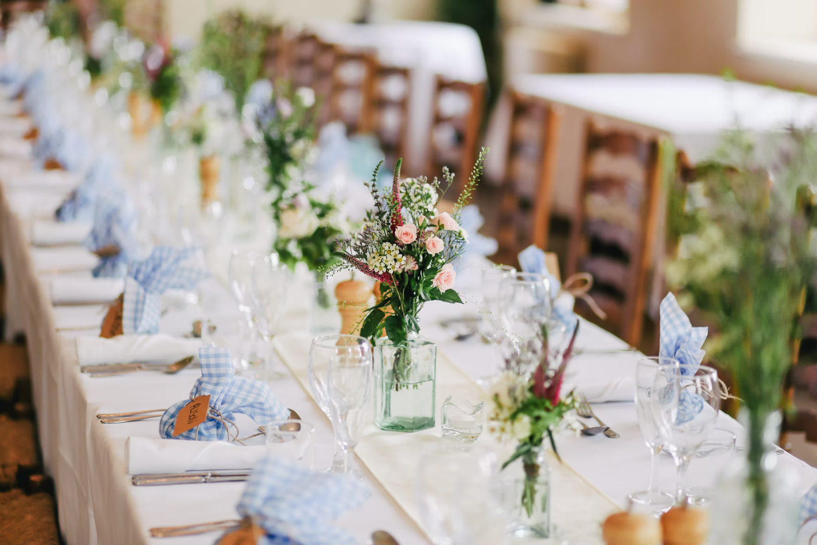 Table laid for wedding