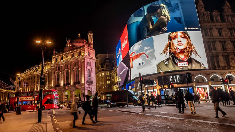 Piccadilly Circus is a popular London nightspot