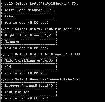 C:\Users\Aras\Documents\Tugas semester 1\Basis data\Tugas besar\8 Fungsi String, Fungsi Tanggal, Fungsi Agregasi\Fungsi String\Minuman\Left, Right, Mid, reverse.PNG