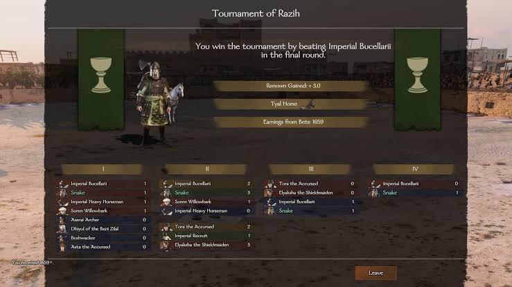 Enter Tournaments: Mount & Blade 2 Bannerlord Renown