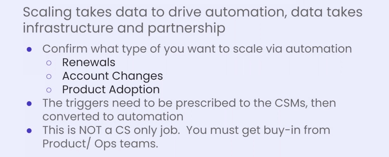 Scaling takes data to drive automation, data takes infrastructure and partnership