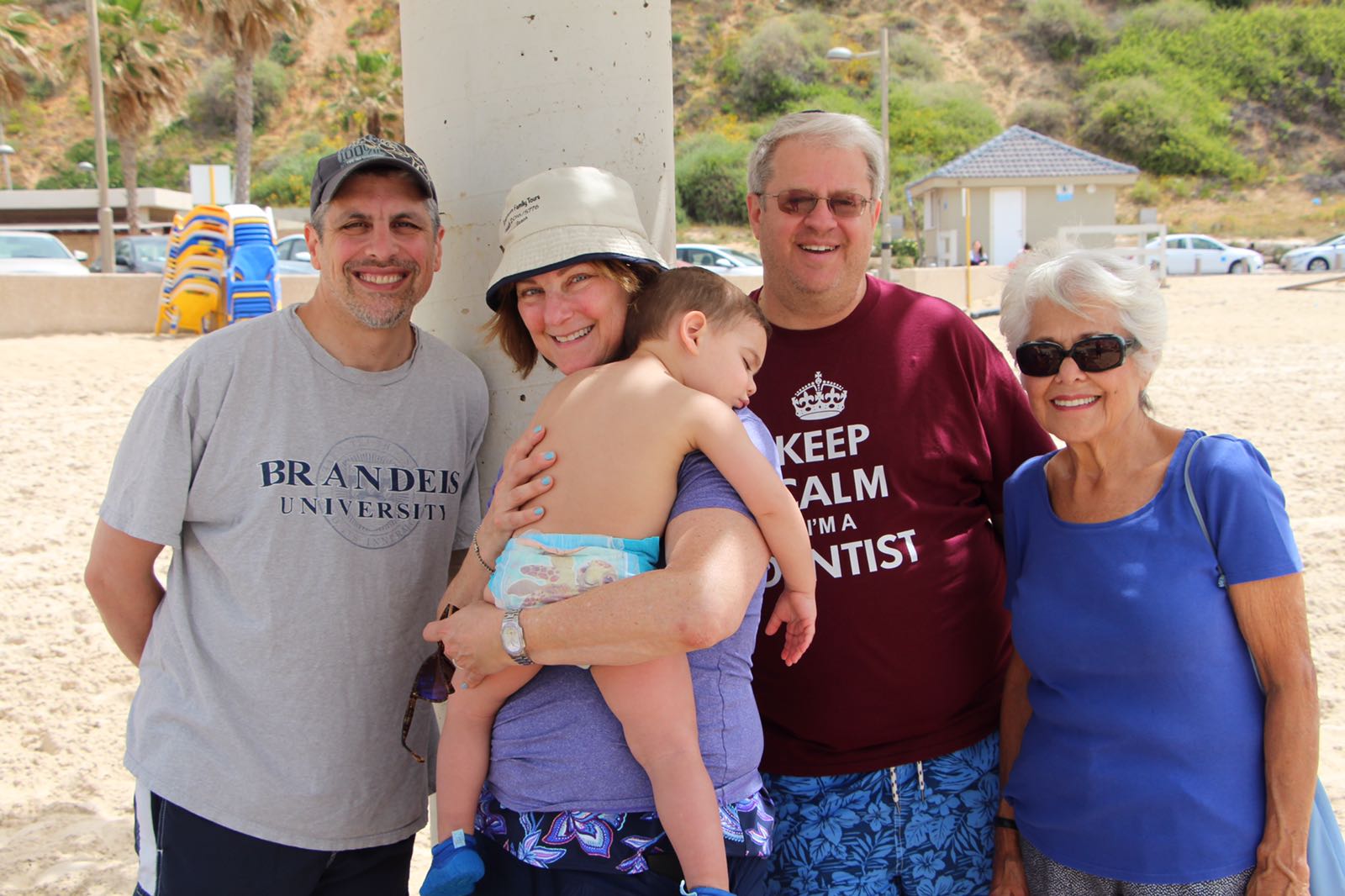 on the beach at Netanya with Greenbaums.jpeg