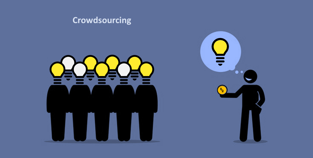 A simple illustration explaining how crowdsourcing works