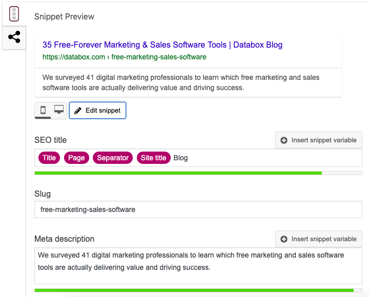 yoast seo screenshot in wordpress