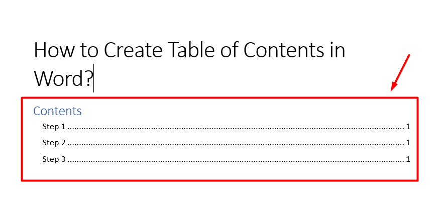 How to create Table of Content in Word? - Select your preferred style