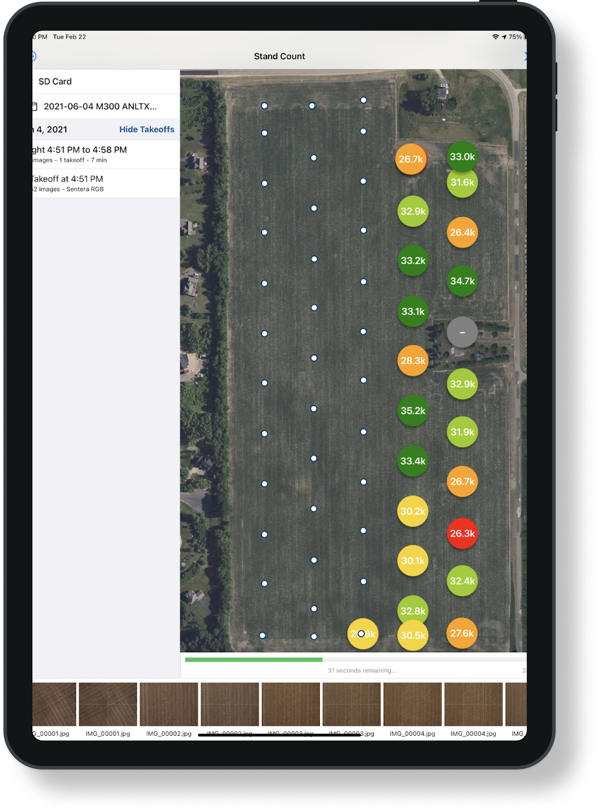 Showcasing Mobile Stand Count as its processed