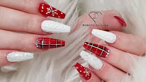 Red and White Nails Design